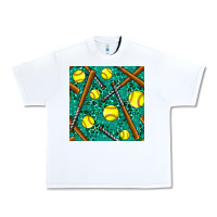 White softball bat with leopard and glitter seamless pattern Urban Heavy Tee - BundleAndBundleShop