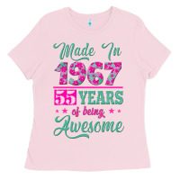 Bubblegum Pink made in 1967, 55 years of being awesome Ladies Tee - Jasminsmagicworld