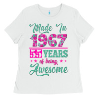 White made in 1967, 55 years of being awesome Ladies Tee - Jasminsmagicworld