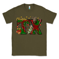 Army Green Christmas Texas With Deer Classic Tee - BundleAndBundleShop