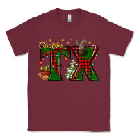 Burgundy Christmas Texas With Deer Classic Tee - BundleAndBundleShop