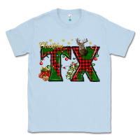 Dusty Blue Christmas Texas With Deer Classic Tee - BundleAndBundleShop