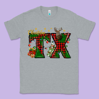 Christmas Texas With Deer Classic Tee Designed By Bundleandbundleshop
