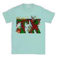 Seafoam Christmas Texas With Deer Classic Tee - BundleAndBundleShop