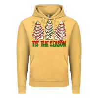 Vintage Mustard tis' the season with christmas cakes  bbs Vintage Hoodie - BundleAndBundleShop