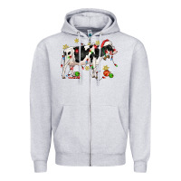 Heather Grey christmas holstein cow Zipper Hoodie - CowGirlArtShop