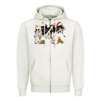 Oatmeal Heather christmas holstein cow Zipper Hoodie - CowGirlArtShop