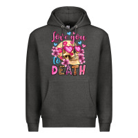 Charcoal Heather love you to death olivia Premium Hoodie - OliviaCreatesArt