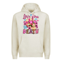 Oatmeal Heather love you to death olivia Premium Hoodie - OliviaCreatesArt
