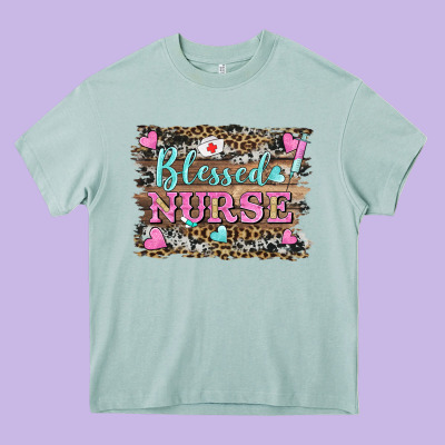Blessed Nurse Heavy Core Tee Designed By Barkaloodesign