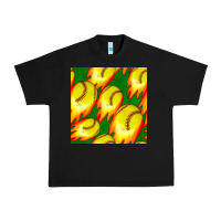 Black softball fire ball seamless pattern Urban Heavy Tee - BundleAndBundleShop