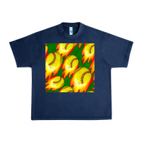 Navy softball fire ball seamless pattern Urban Heavy Tee - BundleAndBundleShop
