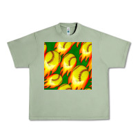Oil Green softball fire ball seamless pattern Urban Heavy Tee - BundleAndBundleShop