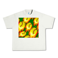 Pistachio softball fire ball seamless pattern Urban Heavy Tee - BundleAndBundleShop