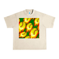 Sandshell softball fire ball seamless pattern Urban Heavy Tee - BundleAndBundleShop