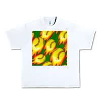 White softball fire ball seamless pattern Urban Heavy Tee - BundleAndBundleShop