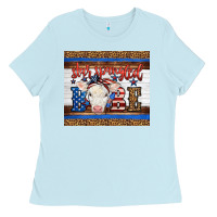 Baby Blue Western Star Spangled Baby Cow Ladies Tee - LillyAllenDesigns
