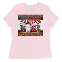 Bubblegum Pink Western Star Spangled Baby Cow Ladies Tee - LillyAllenDesigns