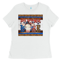 White Western Star Spangled Baby Cow Ladies Tee - LillyAllenDesigns