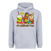 Heather Grey It's Game Day Y'all Softball Coffee Cups Heavyweight Hoodie - FaDigitalArtStudio