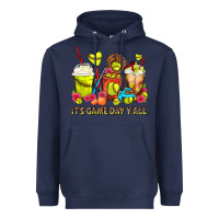 Navy It's Game Day Y'all Softball Coffee Cups Heavyweight Hoodie - FaDigitalArtStudio