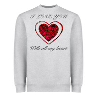 I Love You With All My Heart Heavyweight Sweatshirt | Teevron
