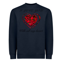Navy I love you with all my heart Heavyweight Sweatshirt - Bettercallsaul