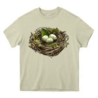Mossy Bird Nest With Eggs Heavy Core Tee - LillyAllenDesigns