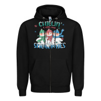 Black chillin with my snowmies Zipper Hoodie - CowGirlArtShop