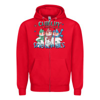 Red chillin with my snowmies Zipper Hoodie - CowGirlArtShop