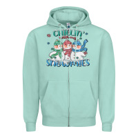 Seafoam chillin with my snowmies Zipper Hoodie - CowGirlArtShop