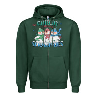 Sports Green chillin with my snowmies Zipper Hoodie - CowGirlArtShop