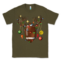 Army Green American Football Horn Christmas Classic Tee - BundleAndBundleShop
