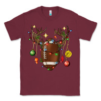 Burgundy American Football Horn Christmas Classic Tee - BundleAndBundleShop