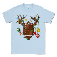 Dusty Blue American Football Horn Christmas Classic Tee - BundleAndBundleShop