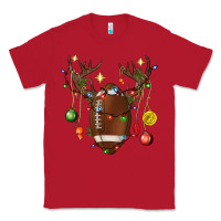 Red American Football Horn Christmas Classic Tee - BundleAndBundleShop