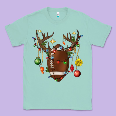 American Football Horn Christmas Classic Tee Designed By Bundleandbundleshop