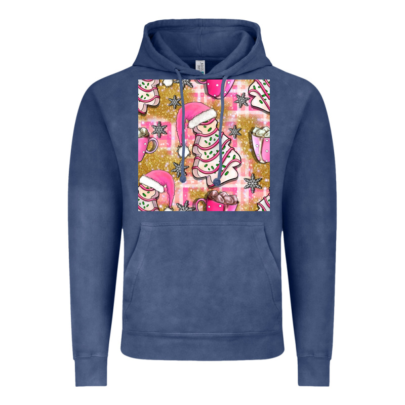 Christmas Cake And Pink Mug Seamless Pattern Bbs Vintage Hoodie by BundleAndBundleShop | Teevron