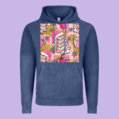 Christmas Cake And Pink Mug Seamless Pattern Bbs Vintage Hoodie Designed By Bundleandbundleshop