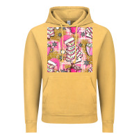 Vintage Mustard christmas cake and pink mug seamless pattern bbs Vintage Hoodie - BundleAndBundleShop