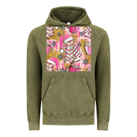 Vintage Olive christmas cake and pink mug seamless pattern bbs Vintage Hoodie - BundleAndBundleShop