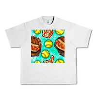 Lunar Rock softball glove and hotdog seamless pattern Urban Heavy Tee - BundleAndBundleShop