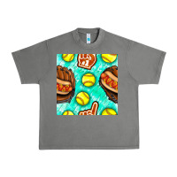 Tornado softball glove and hotdog seamless pattern Urban Heavy Tee - BundleAndBundleShop