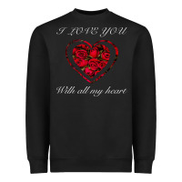 Black I love you with all my heart Heavyweight Sweatshirt - Bettercallsaul