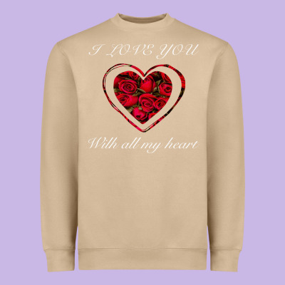 I Love You With All My Heart Heavyweight Sweatshirt Designed By Bettercallsaul