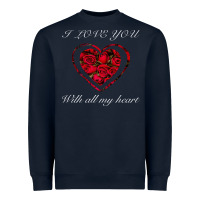 Navy I love you with all my heart Heavyweight Sweatshirt - Bettercallsaul