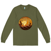 Army Green Desert Cactus Sunset Volleyball Long Sleeve Tee - Bettercallsaul