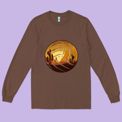 Desert Cactus Sunset Volleyball Long Sleeve Tee Designed By Bettercallsaul