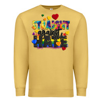 Antique Gold straight against hate Premium Sweatshirt - FaDigitalArtStudio