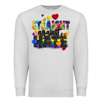 Dove Grey straight against hate Premium Sweatshirt - FaDigitalArtStudio